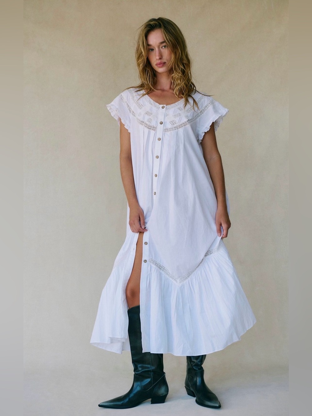 NWT Free People Aster Midi Dress Flowy Boho Cottagecore Beach Swim Coverup S - Picture 2 of 10